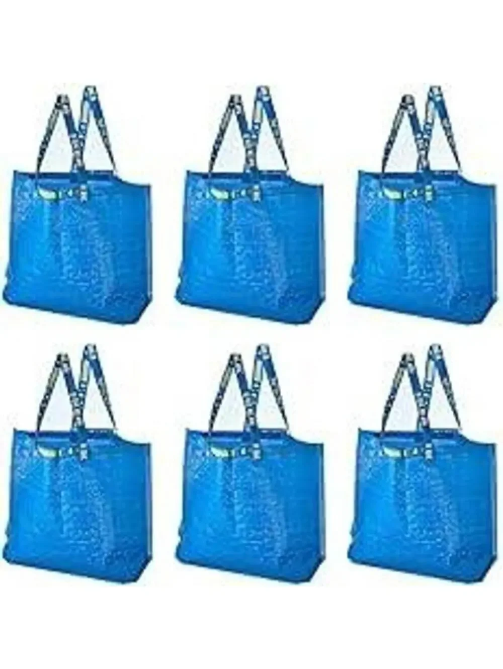 IKEA Blue Large Shopping Bag Tote Reusable Grocery Laundry Tote 6 Pack